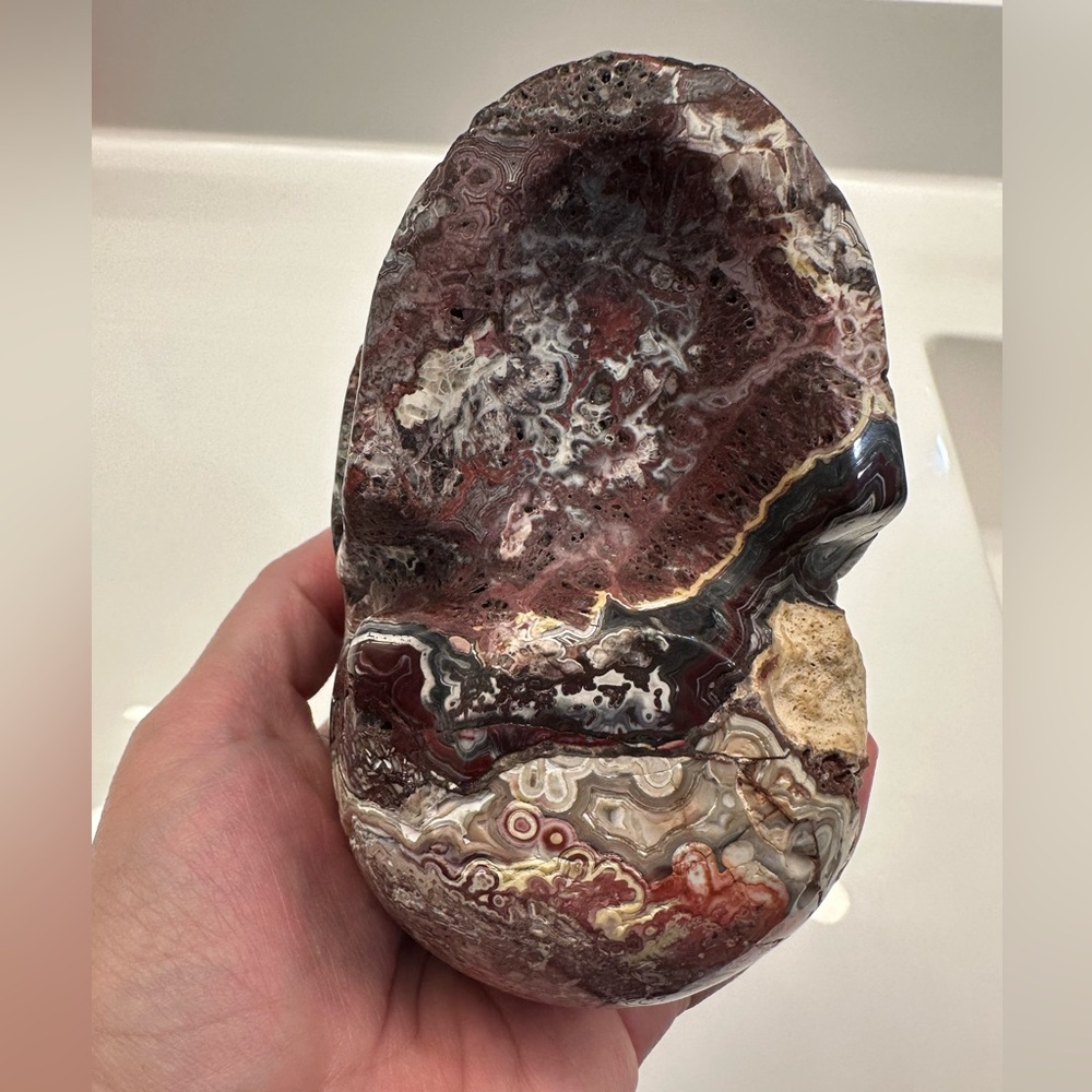 Crazy Lace Agate Skull - Picture 7 of 7